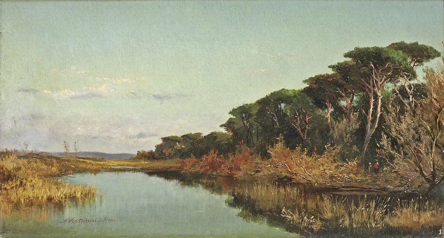 Paesaggio con laghetto